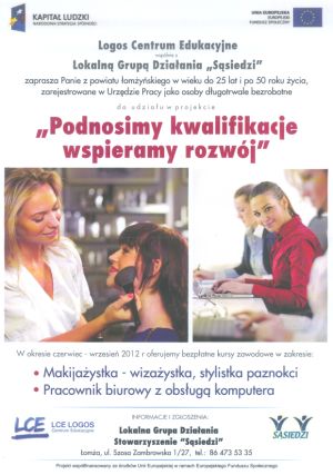 Plakat informacyjny o szkoleniach