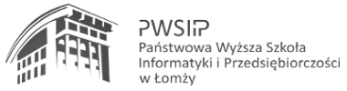 Logo Państwowej Wyższej Szkoły Informatyki i Przedsiębierczości w Łomży