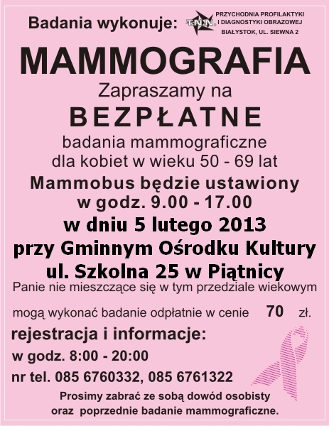 Plakat mammografia