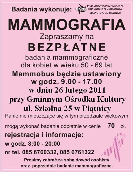 PLAKAT mammografia